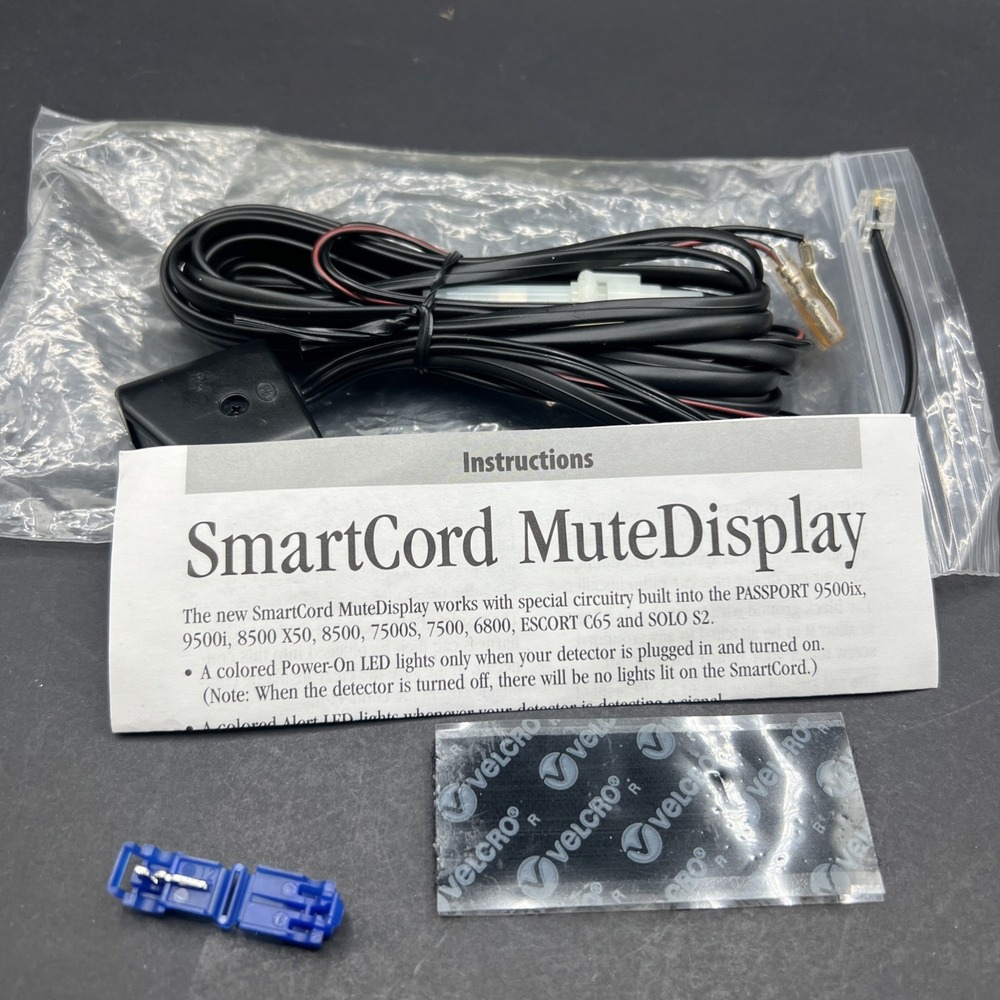 Escort Radar Detector SmartCord MuteDisplay Direct Wire with LED Light